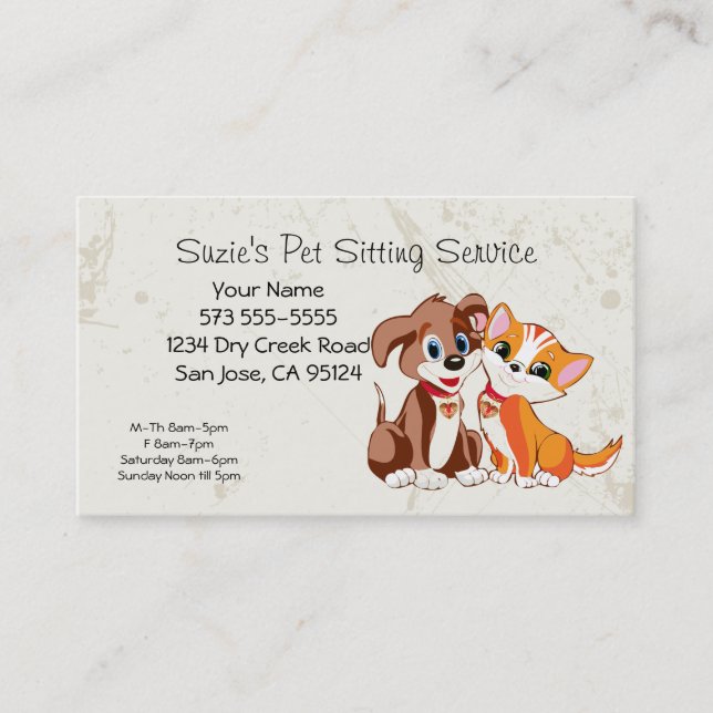 Pet Sitting Service Business Card (Front)