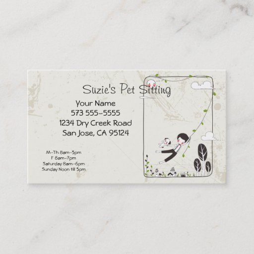 Customizable Pet Sitting Service Business Card