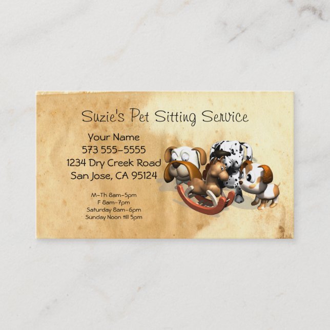 Pet Sitting Service Business Card (Front)