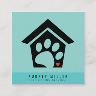 Pet Sitting Service Pet Care Square Business Card