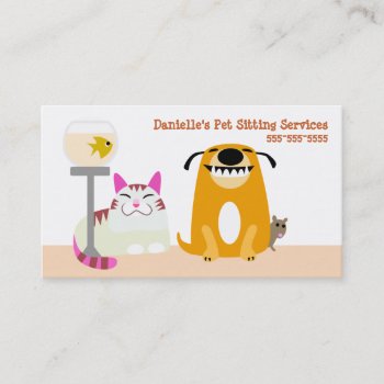 Pet Sitting Services Business Card by PetProDesigns at Zazzle