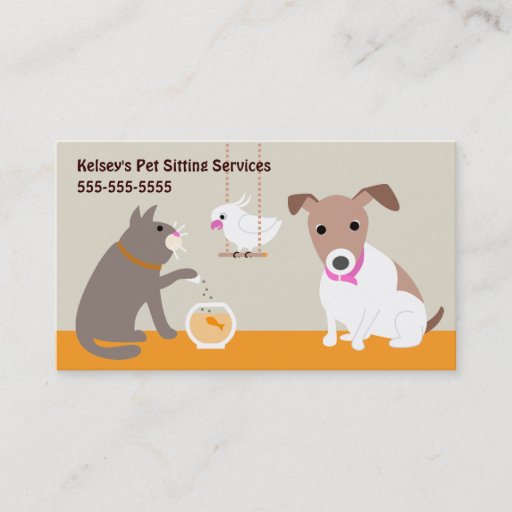 Customizable Pet Sitting Services Business Card