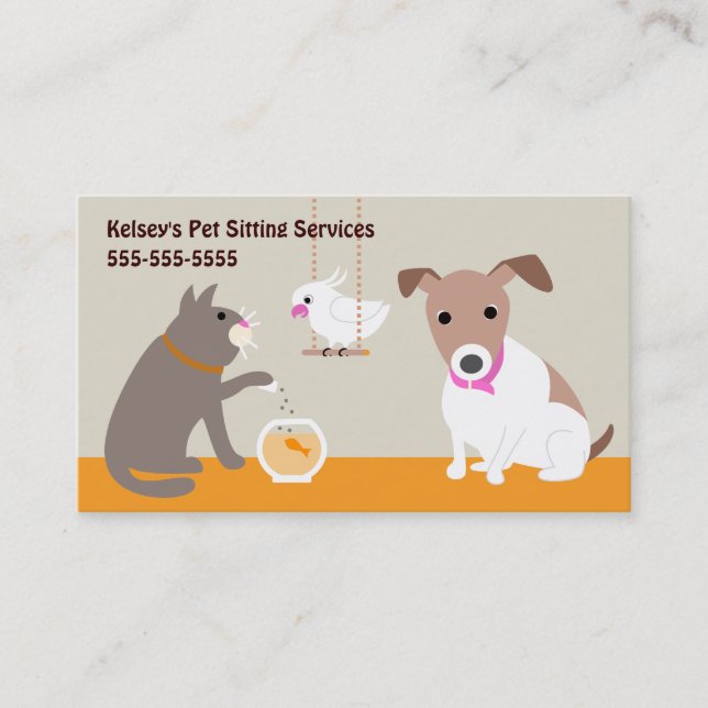 Pet Sitting Services Business Card (Front)