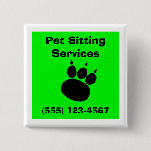 Pet Sitting Services Paw Print Button