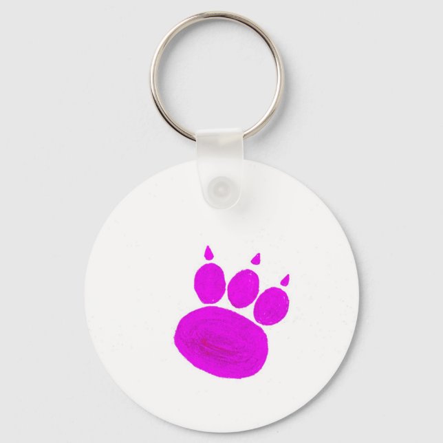 Pet Sitting Services Paw Print Keychain (Front)