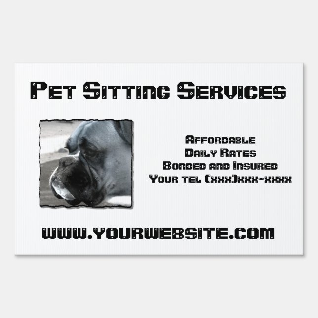 Pet Sitting Services Yard Sign (Front)