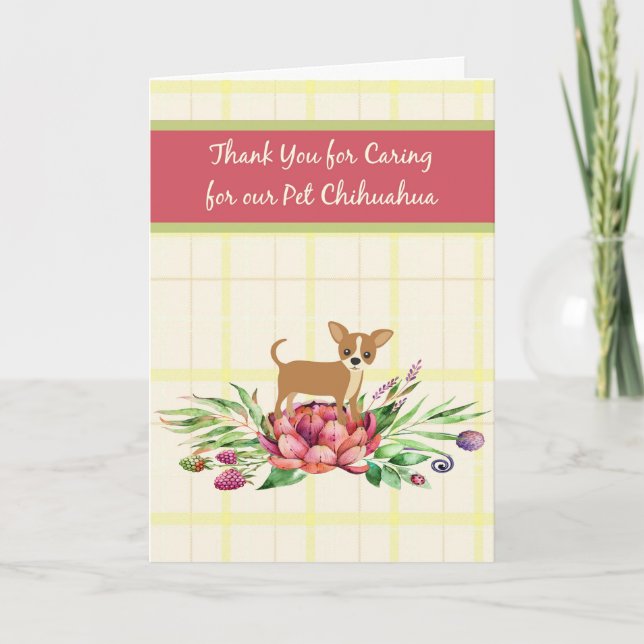 Pet Sitting Thank You Card for Chihuahua (Front)