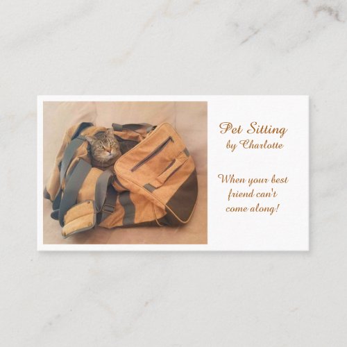 Pet Sitting Unique Cat Business Card