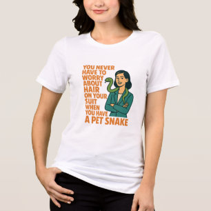pet snake no hair on suit retro humor design Tri-Blend shirt