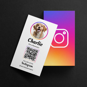 Pet Social Media Instagram Dog Photo QR Code Business Card