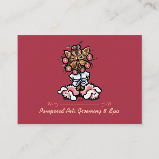 Customizable Pet Spa Dog Groomer Business Creamsicile Modern Business Cards