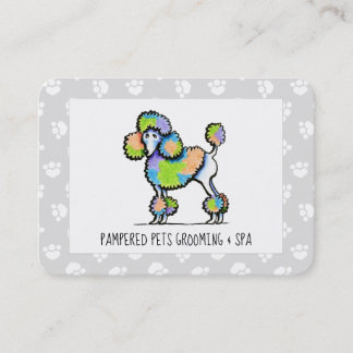 Pet Spa Dog Groomer Business Rainbow Poodle GY Card