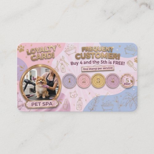 Pet Spa- Loyalty Local shop  Business Card