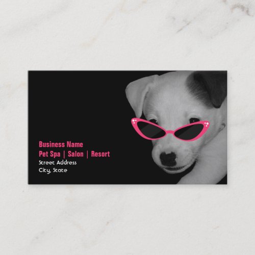 Pet Spa Salon - Dog With Pink Sunglasses Business Cards
