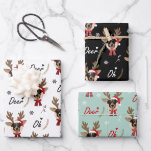 Pet Star | Custom Face Photo Reindeer Christmas Wrapping Paper Sheets
