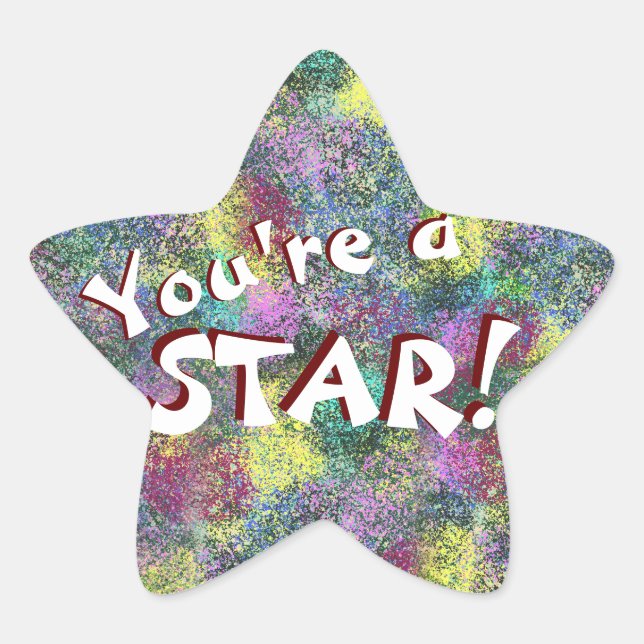 Pet Star Funny Budgies "You're a Star!" Sticker (Front)