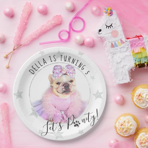 Pet Star  Lets Pawty Photo Pet Dog Birthday Paper Plates