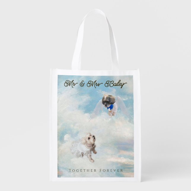 Pet Star | Personalized Dog Photo and Text   Grocery Bag (Front)
