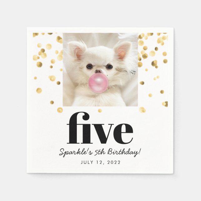 Pet Star | Photo Pet Birthday Party Napkins (Front)