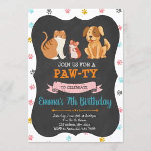 Pet store birthday party invitation