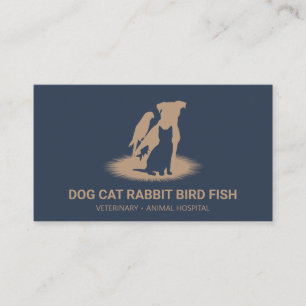 Pet Store Boutique cat dog bird rabbit fish Business Card