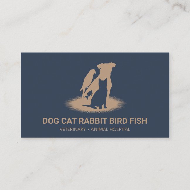 Pet Store Boutique cat dog bird rabbit fish Business Card