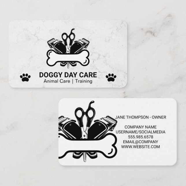 Pet Store | Dog Grooming Tools Business Card (Front/Back)