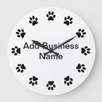 Pet Store Dog Paws Wall Clock by CHICLOUNGE at Zazzle