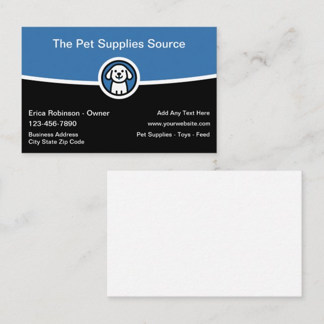 Pet Supplies Boutique Business Cards (Front/Back)