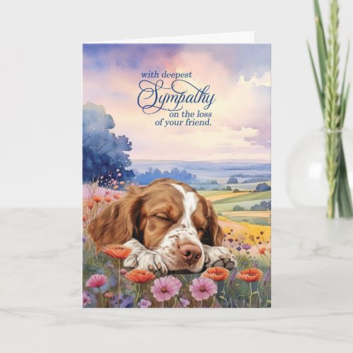 Pet Sympathy Brittany Spaniel Dog Wildflowers