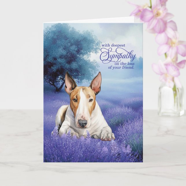 Pet Sympathy Bull Terrier Dog Serene Lavender Card (Orchid)