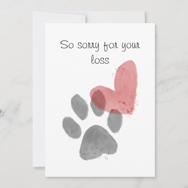 Pet sympathy card  (Front)