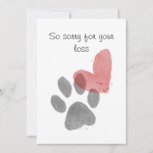 Pet sympathy card