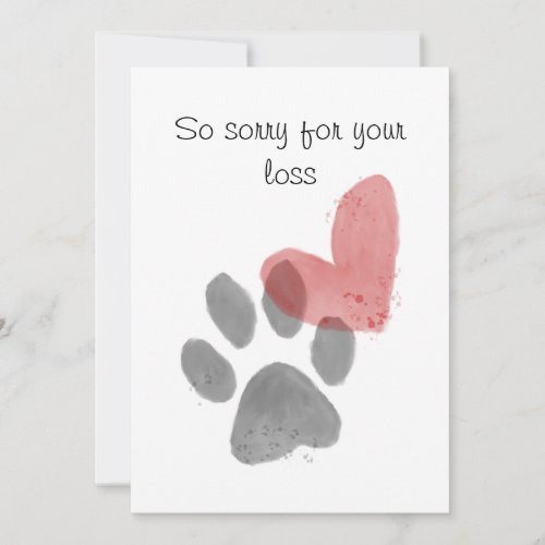 Pet sympathy card 