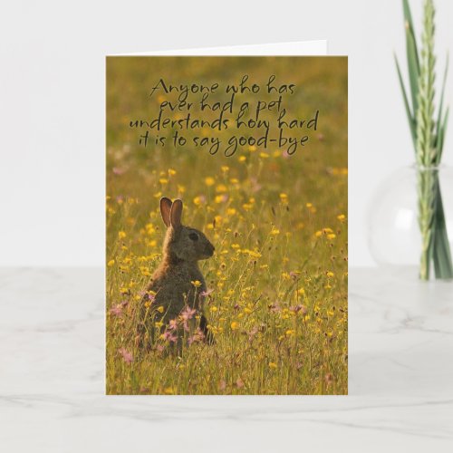 Pet Sympathy Card _ Loss Of Pet Rabbit