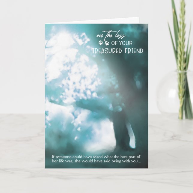 Pet Sympathy Card - Loss of Treasured Friend (Front)