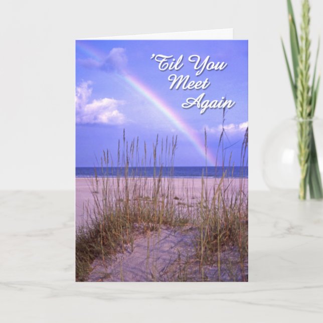 Pet Sympathy Card – Rainbow Over Ocean (Front)