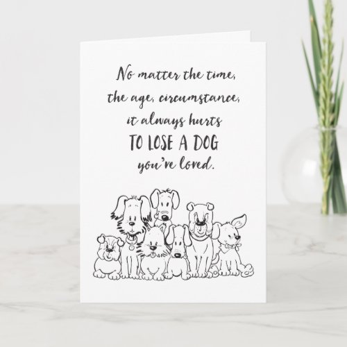 Pet Sympathy Card  Sorry For Your Loss