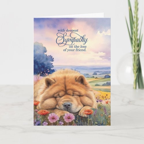 Pet Sympathy Chow Chow Dog Wildflowers