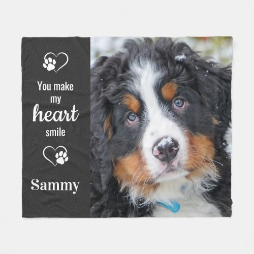 Pet Sympathy Dog Loss Custom Photo Pet Memorial Fleece Blanket