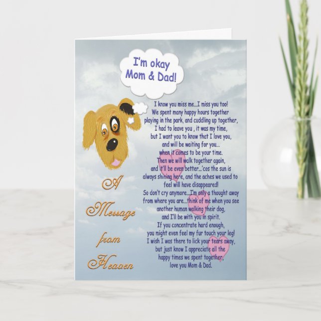 Pet Sympathy/Dog-Mom & Dad Card (Front)