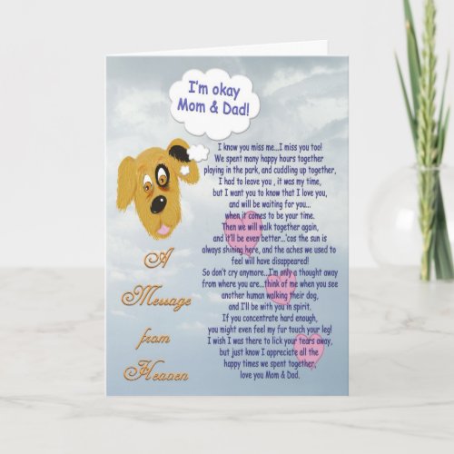 Pet SympathyDog_Mom  Dad Card