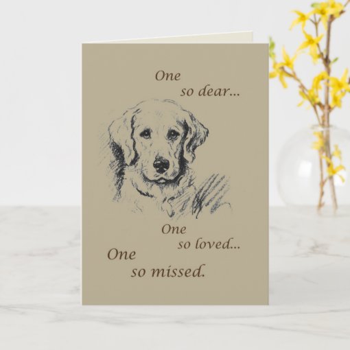 Pet Sympathy Dog Sketch Card Zazzle