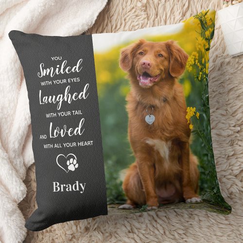 Pet Sympathy Gift Pet Loss Dog Memorial 2 Photo Throw Pillow