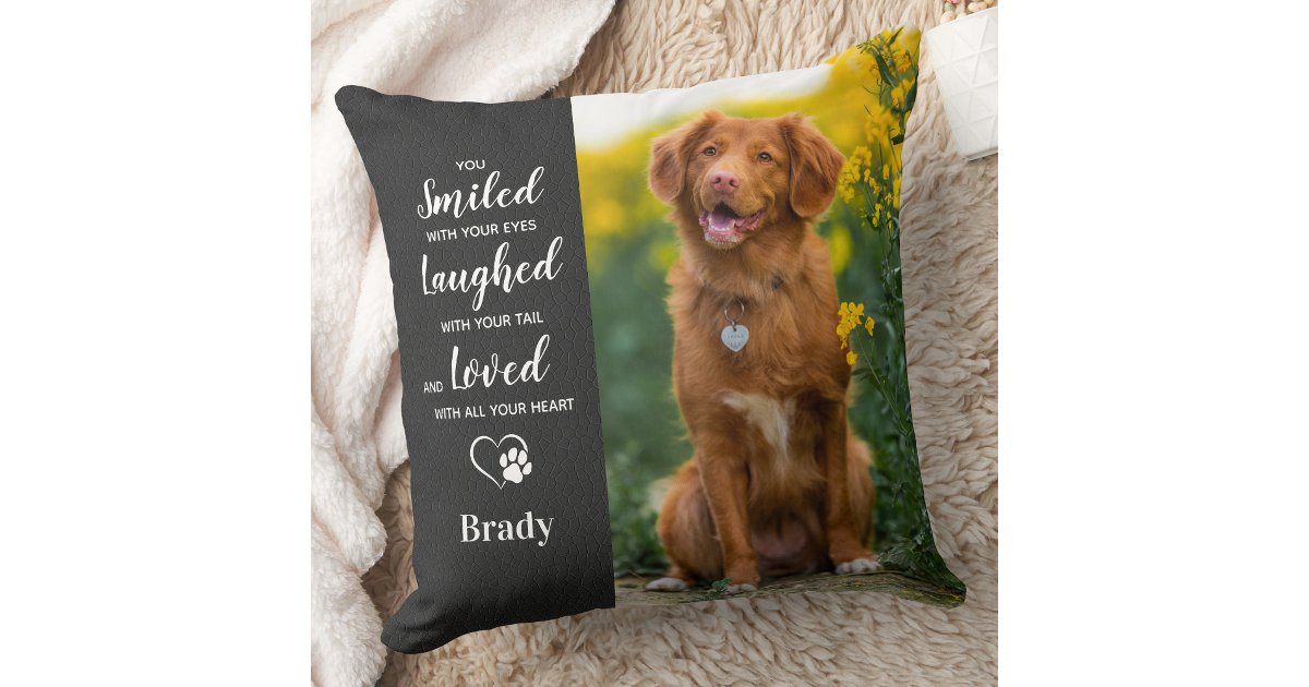 Pet Sympathy Gift Pet Loss - Dog Memorial 2 Photo Throw Pillow | Zazzle