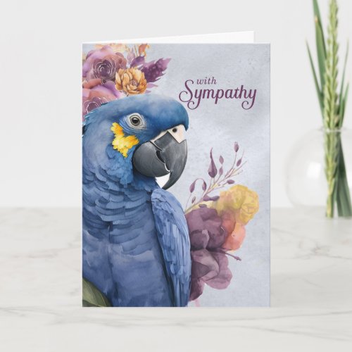 Pet Sympathy Hyacinth Macaw Purple Botanical Card