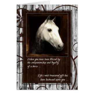Pet Sympathy Loss of a Horse Barn Wood Card