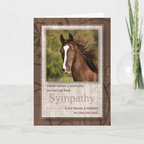 Pet Sympathy Loss of a Horse Western Brown Card