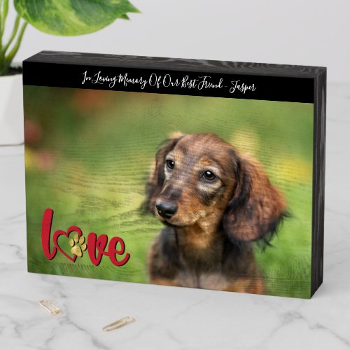 Pet Sympathy Love Paw Print Memory Keepsake Wooden Box Sign