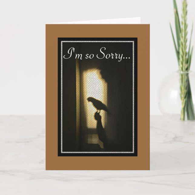 Pet Sympathy, Parrot Loss, African Gray Shadow Card (Front)